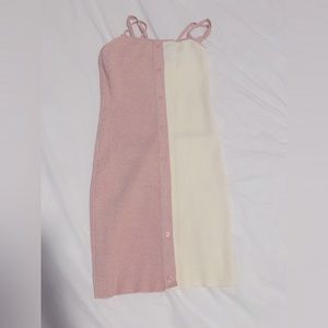 Blue Blush Two Tone Sweater Dress in Blush